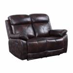 Perfiel Motion Loveseat, 2 Tone Dark Brown Top Grain Leather - LV00067