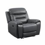 Lamruil Recliner, Gray Top Grain Leather - LV00074