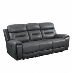 Lamruil Motion Sofa, Gray Top Grain Leather - LV00072