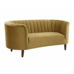 Millephri Loveseat , Olive Yellow Velvet - LV00164