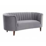 Millephri Loveseat , Gray Velvet - LV00167