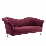 Callista Sofa w/2 Pillows, Red Velvet - LV00202