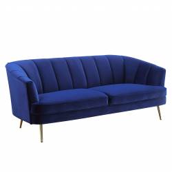 Eivor Sofa w/2 Pillows, Blue Velvet - LV00210