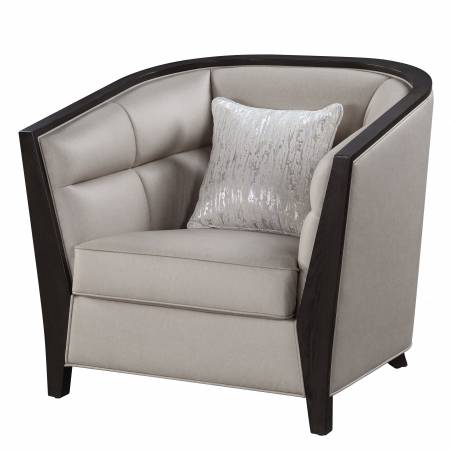 Zemocryss Chair w/pillow, Beige Fabric - 54237