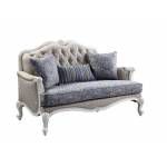 Ciddrenar Loveseat w/3 pillows, Fabric & White Finish - 54311