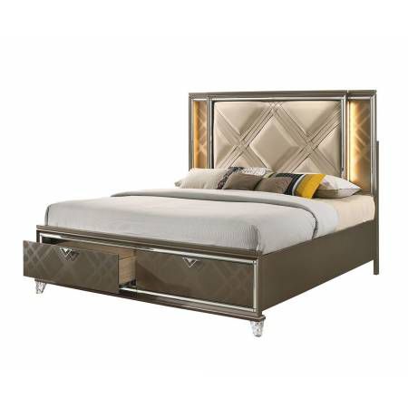Skylar Eastern King Bed (Storage & LED) - 25317EK