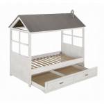 Tree House II Twin Bed - 37170T - Weathered White & Washed Gray