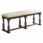Leilani Bench - 62328 - Tan Fabric & Walnut