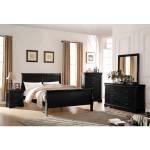 23730Q-4PC 4PC SETS Louis Philippe Queen Bed + Nightstand + Dresser + Mirror