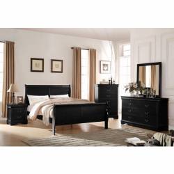 23737F-5PC 5PC SETS Louis Philippe Full Bed + Nightstand + Dresser + Mirror + Chest