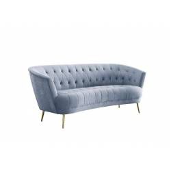 Bayram Sofa w/2 Pillows, Light Gray Velvet - LV00207