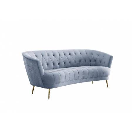 Bayram Sofa w/2 Pillows, Light Gray Velvet - LV00207