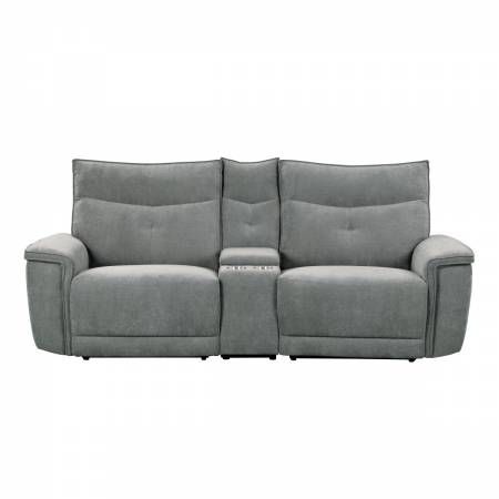9509DG-2CNPWH* Power Double Reclining Love Seat with Center Console and Power Headrests