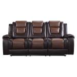 9470BR-3 Double Reclining Sofa with Drop-Down Cup Holders