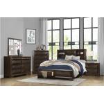 1753-1*4 4PC SETS Queen Platform Bed + Night Stand + Dresser + Mirror