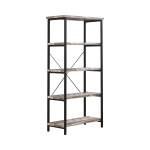 801236 Skelton 4-Shelf Bookcase Salvaged Cabin And Black