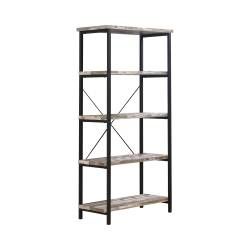 801236 Skelton 4-Shelf Bookcase Salvaged Cabin And Black