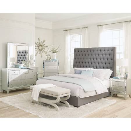 300621Q-S4 4PC SETS Queen Bed + Mirror + Dresser + Nightstand