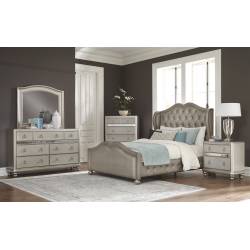 300824F-S4 4PC SETS Full Bed + Mirror + Dresser + Nightstand