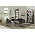 108291-S5 Aviano 5-Piece Dining Set Gunmetal And Matte Black