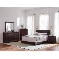 300762KW-S5 5PC SETS Cal King Bed + DRESSER + MIRROR + NIGHTSTAND + Chest