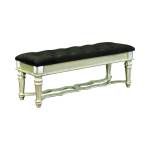 222736 Heidi Upholstered Bench Metallic Platinum