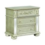 222732 Heidi 3-Drawer Nightstand Metallic Platinum