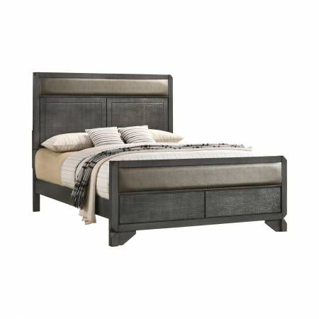 215901Q Noma Queen Panel Bed Caviar And Grey