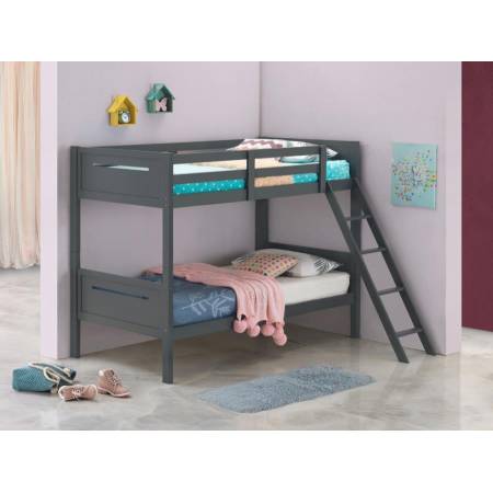405051GRY TWIN/TWIN BUNK BED