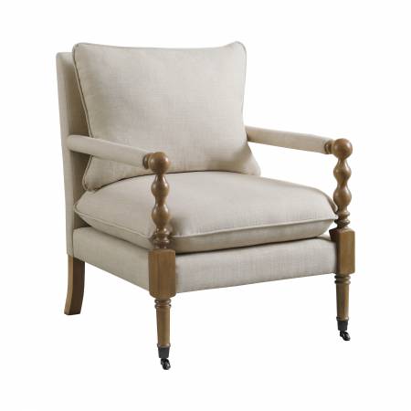 903058 Upholstered Accent Chair With Casters Beige