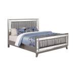 204921F Leighton Full Panel Bed With Mirrored Accents Mercury Metallic