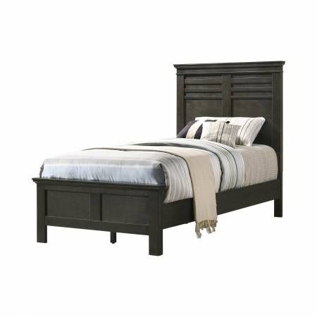 205431T Newberry Twin Panel Bed Bark Wood