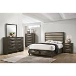 215881KE-S4 4PC SETS Salano Eastern King 2-Drawer Storage Bed + Nightstand + Dresser + Mirror 