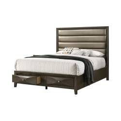215881Q Salano Queen 2-Drawer Storage Bed Mod Grey And Bronze