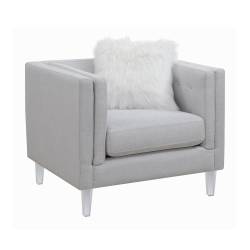 508883 Glacier Tufted Chair Light Grey