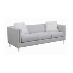 508881 Glacier Tufted Upholstered Sofa Light Grey