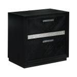 222782 Chula Vista 2-Drawer Nightstand Caviar And Brushed Nickel