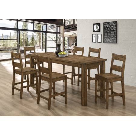 192028-S5 Coleman 5-Piece Counter Height Dining Set Rustic Golden Brown