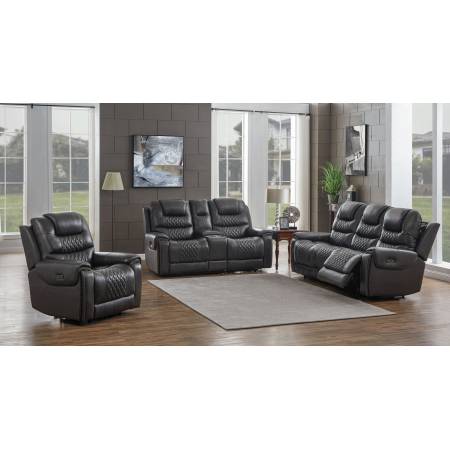 650407PP-S3 3PC SETS SOFA + LOVESEAT + RECLINER Grey