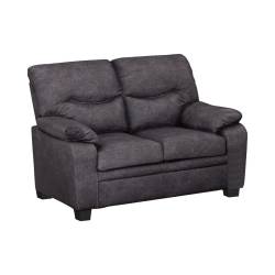 506565 Meagan Pillow Top Arms Upholstered Loveseat Charcoal