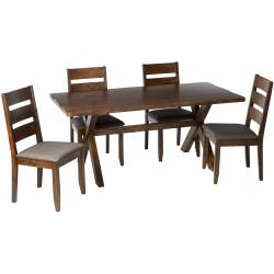 106381-S5 5PC SETS Alston X-Shaped Dining Table + 4 Side Chairs