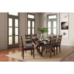 106381-S7 7PC SETS Alston X-Shaped Dining Table + 6 Side Chairs