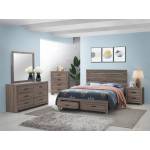 207040Q-S4 4PC SETS QUEEN STORAGE BED + NIGHTSTAND + DRESSER + MIRROR