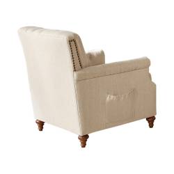 508953 Shelby Chair With Nailhead Trim Beige And Brown
