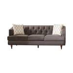 508951 Shelby Recessed Arms And Tufted Tight Back Sofa Grey And Brown