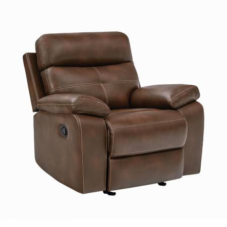601693 Damiano Upholstered Glider Recliner Tri-Tone Brown