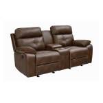 601692 Damiano Button Tufted Glider Loveseat Tri-Tone Brown