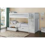 B2053SBW-1*T Bunk Bed with Reversible Step Storage and Storage Boxes