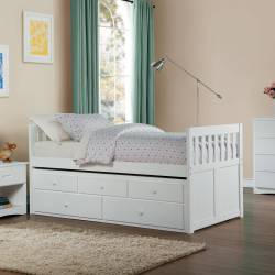 B2053PRW-1* Twin/Twin Trundle Bed with Two Storage Drawers