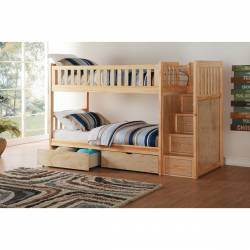 B2043SB-1*T Bunk Bed with Reversible Step Storage and Storage Boxes